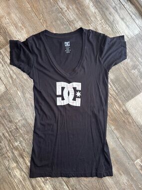 DC Black T-Shirt with White Logo Print